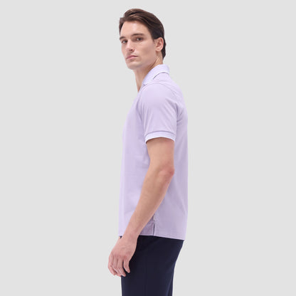 Bugatchi Solid Johnny Collar Polo Shirt Lilac