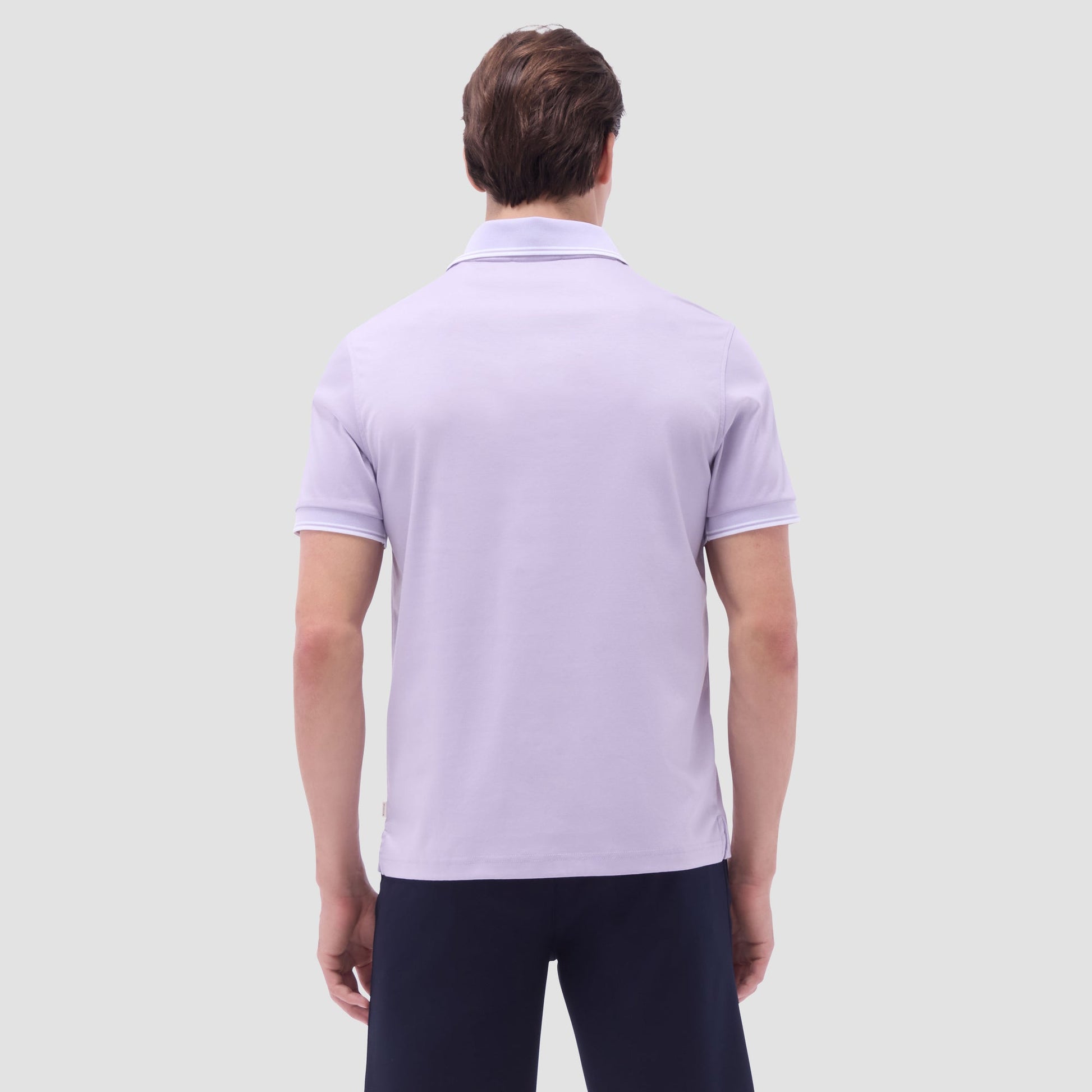 Bugatchi Solid Johnny Collar Polo Shirt Lilac