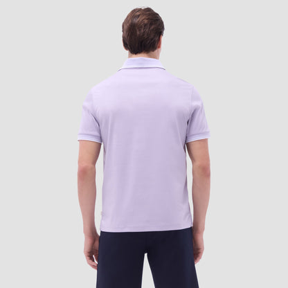 Bugatchi Solid Johnny Collar Polo Shirt Lilac