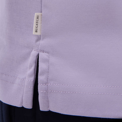 Bugatchi Solid Johnny Collar Polo Shirt Lilac