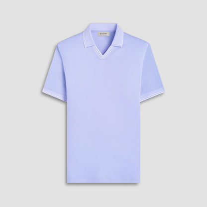 Bugatchi Solid Johnny Collar Polo Shirt Sky