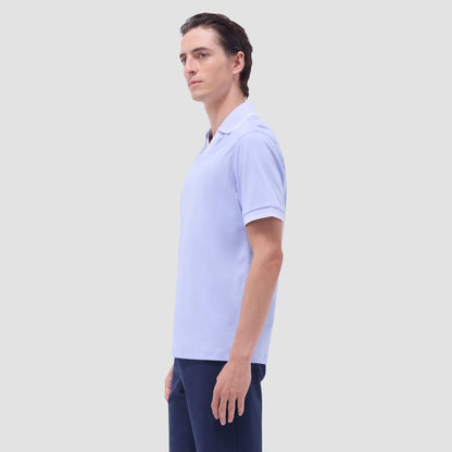 Bugatchi Solid Johnny Collar Polo Shirt Sky