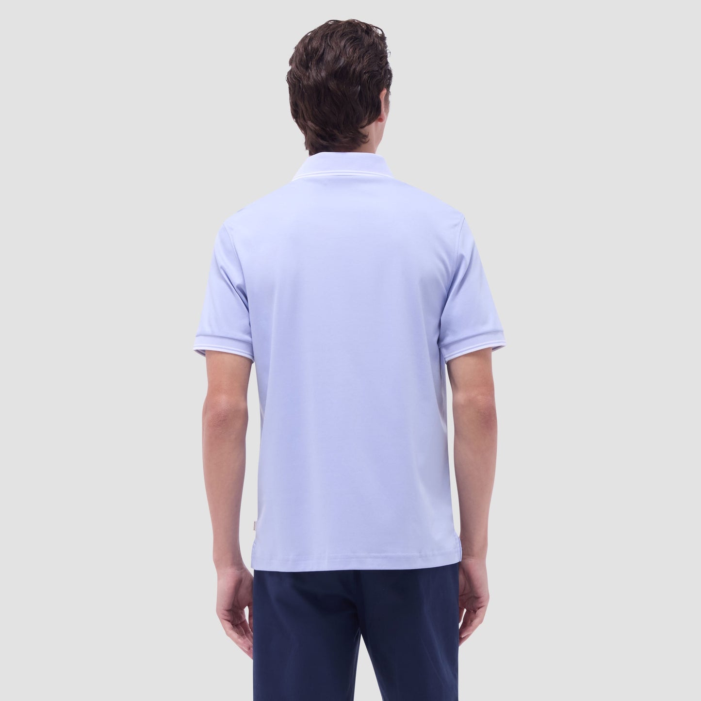 Bugatchi Solid Johnny Collar Polo Shirt Sky