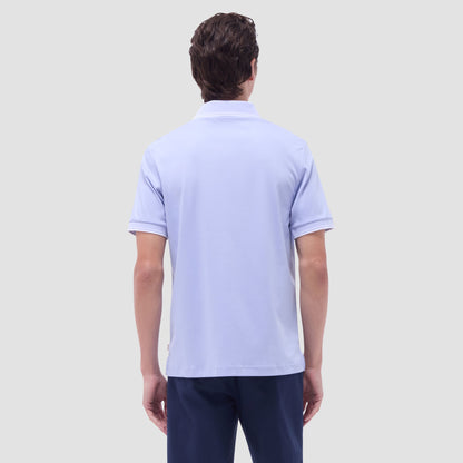 Bugatchi Solid Johnny Collar Polo Shirt Sky