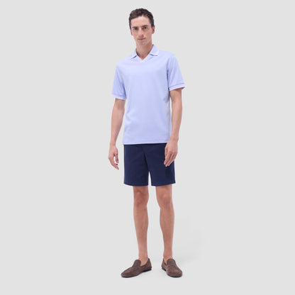 Bugatchi Solid Johnny Collar Polo Shirt Sky