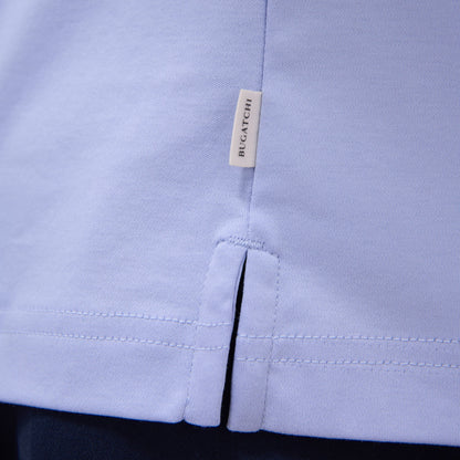 Bugatchi Solid Johnny Collar Polo Shirt Sky