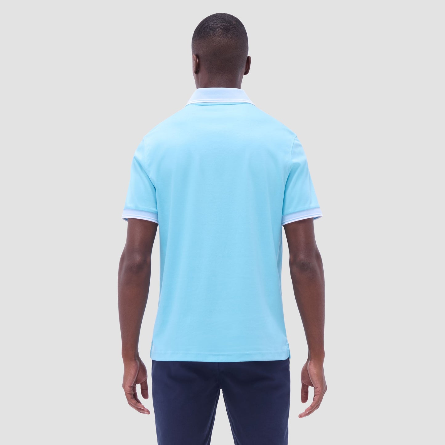 Bugatchi Solid Johnny Collar Polo Shirt Turquoise