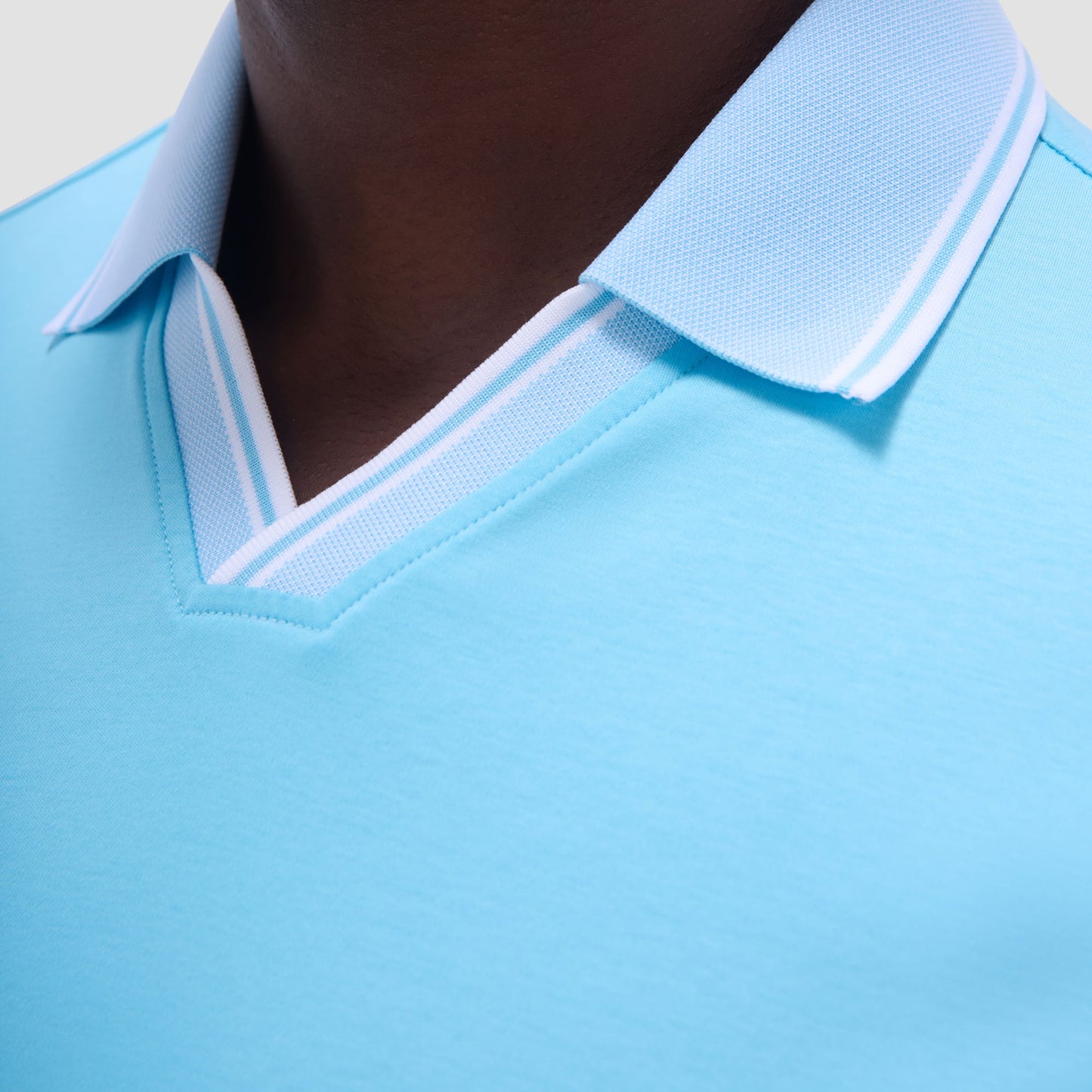 Bugatchi Solid Johnny Collar Polo Shirt Turquoise