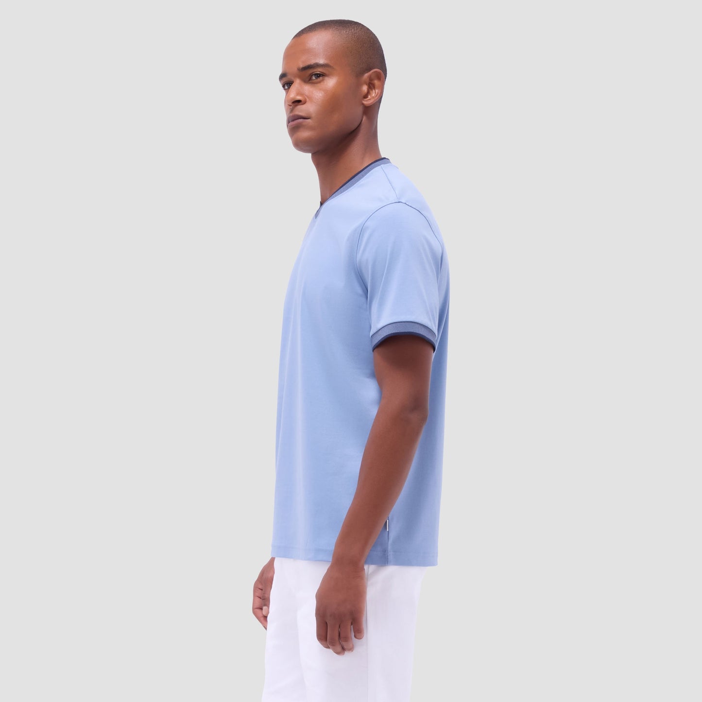 Bugatchi Solid Crew Neck T-Shirt Air Blue