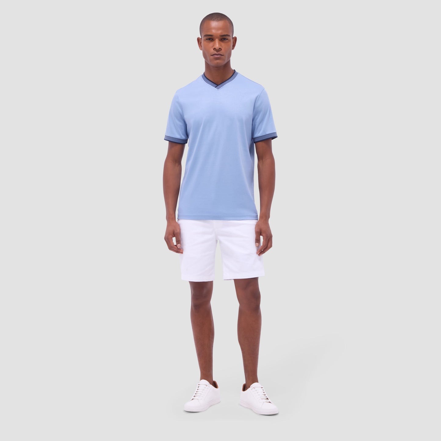 Bugatchi Solid Crew Neck T-Shirt Air Blue