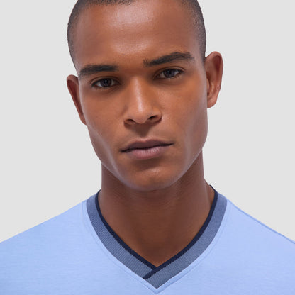 Bugatchi Solid Crew Neck T-Shirt Air Blue