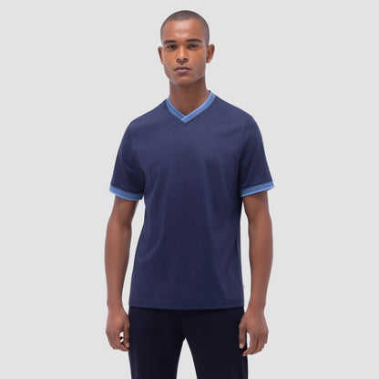 Bugatchi Solid Crew Neck T-Shirt Navy