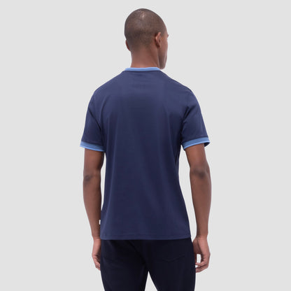 Bugatchi Solid Crew Neck T-Shirt Navy