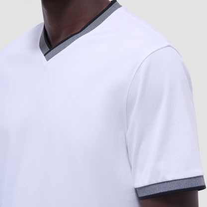 Bugatchi Solid Crew Neck T-Shirt White