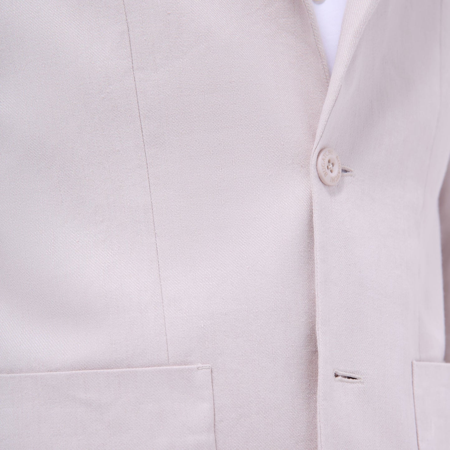Bugatchi Linen-Cotton Two Button Blazer Stone