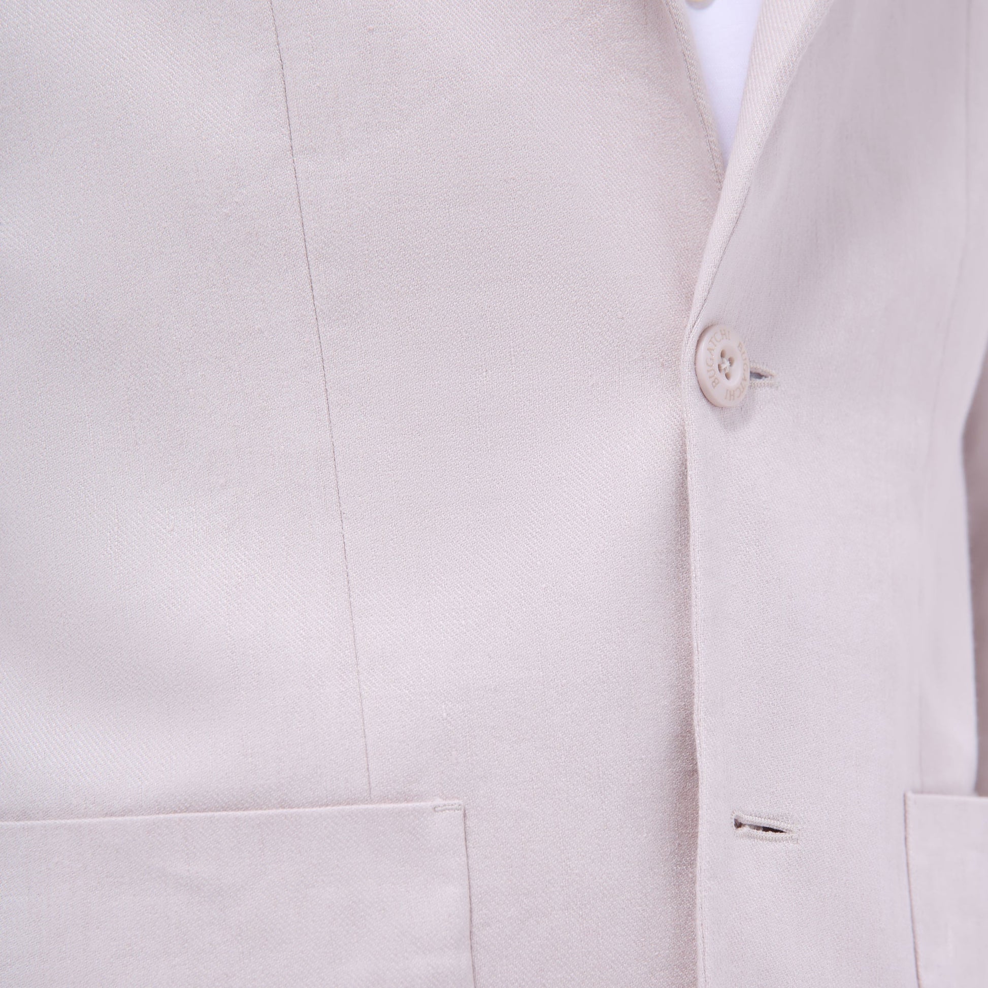 Bugatchi Linen-Cotton Two Button Blazer Stone