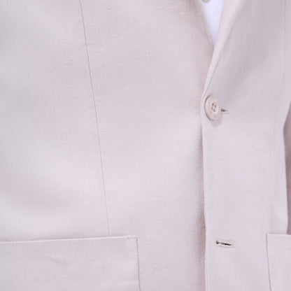 Bugatchi Linen-Cotton Two Button Blazer Stone