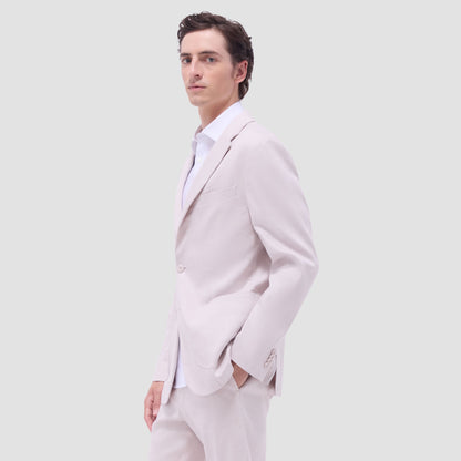 Bugatchi Linen-Cotton Two Button Blazer Stone