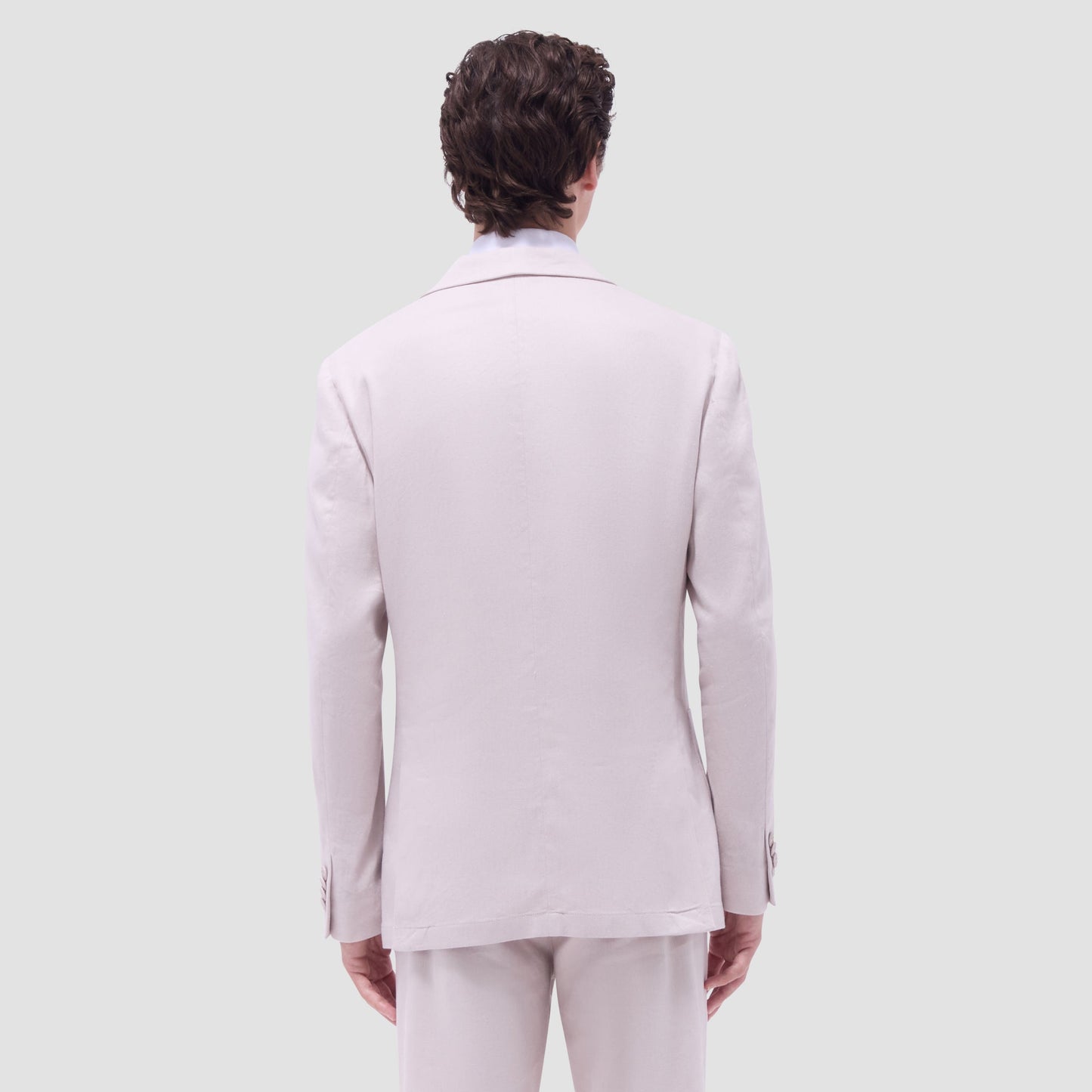 Bugatchi Linen-Cotton Two Button Blazer Stone