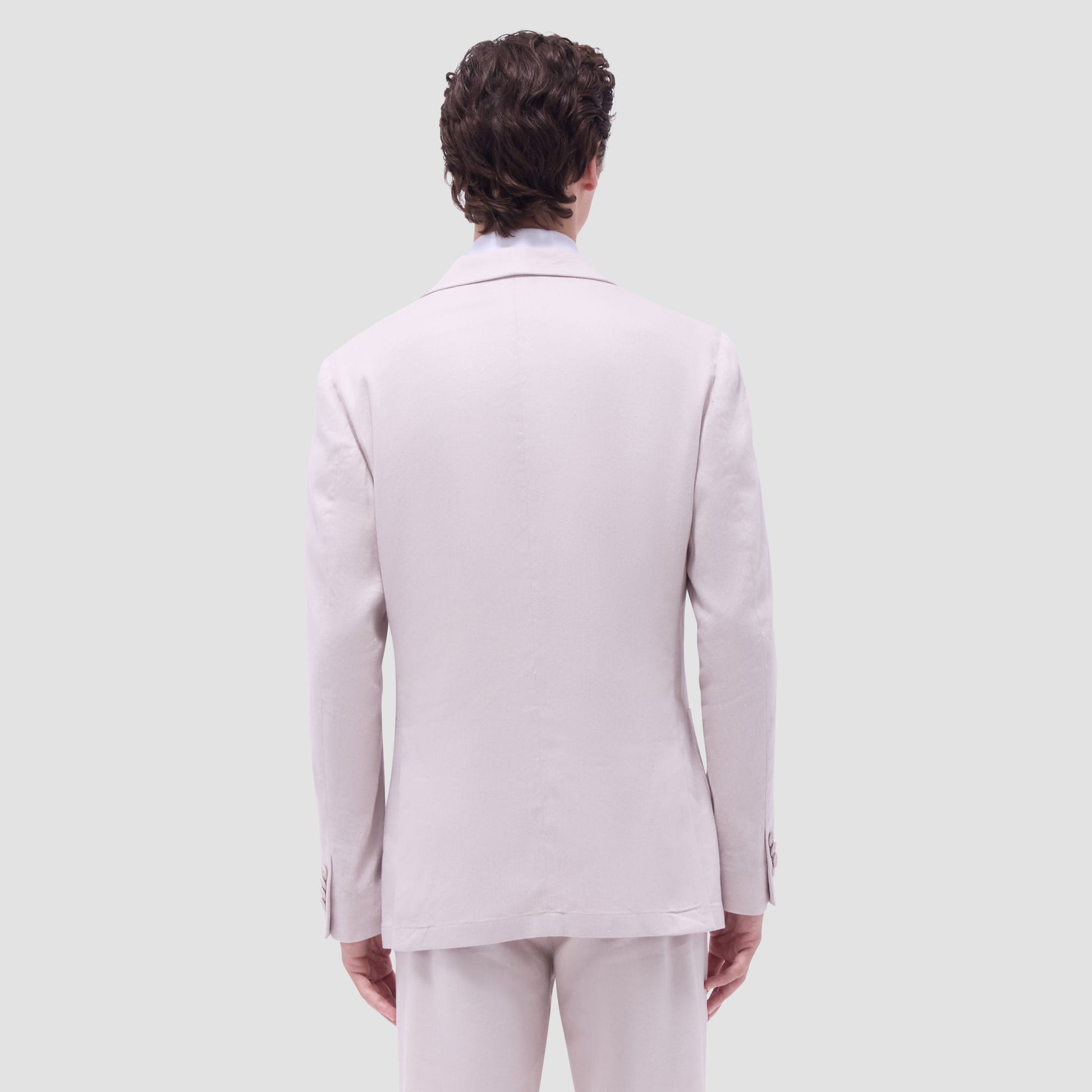 Bugatchi Linen-Cotton Two Button Blazer Stone