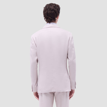 Bugatchi Linen-Cotton Two Button Blazer Stone