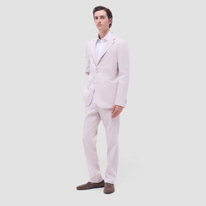 Bugatchi Linen-Cotton Two Button Blazer Stone