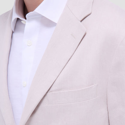 Bugatchi Linen-Cotton Two Button Blazer Stone