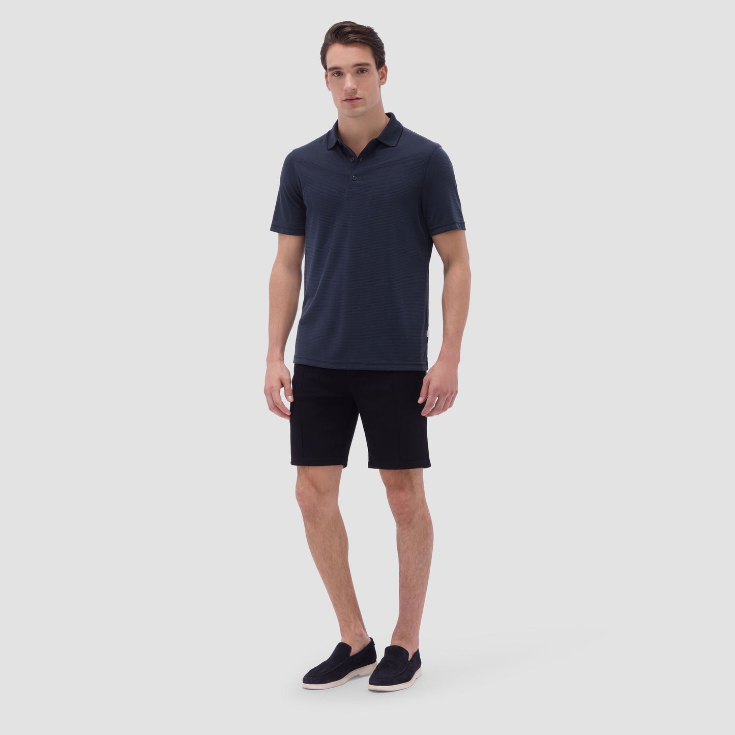 Bugatchi Oscar Ottoman Polo Shirt Black