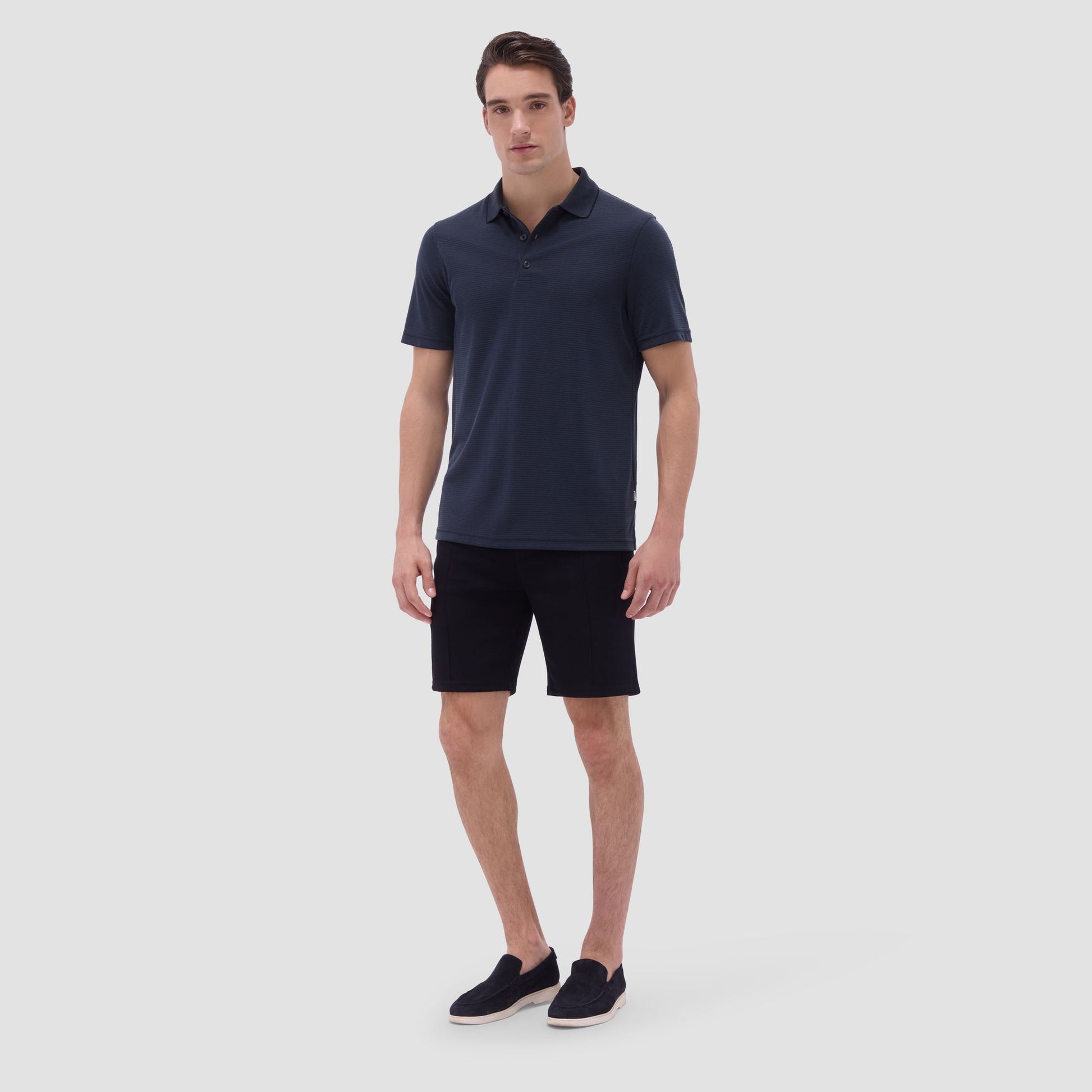 Bugatchi Oscar Ottoman Polo Shirt Black