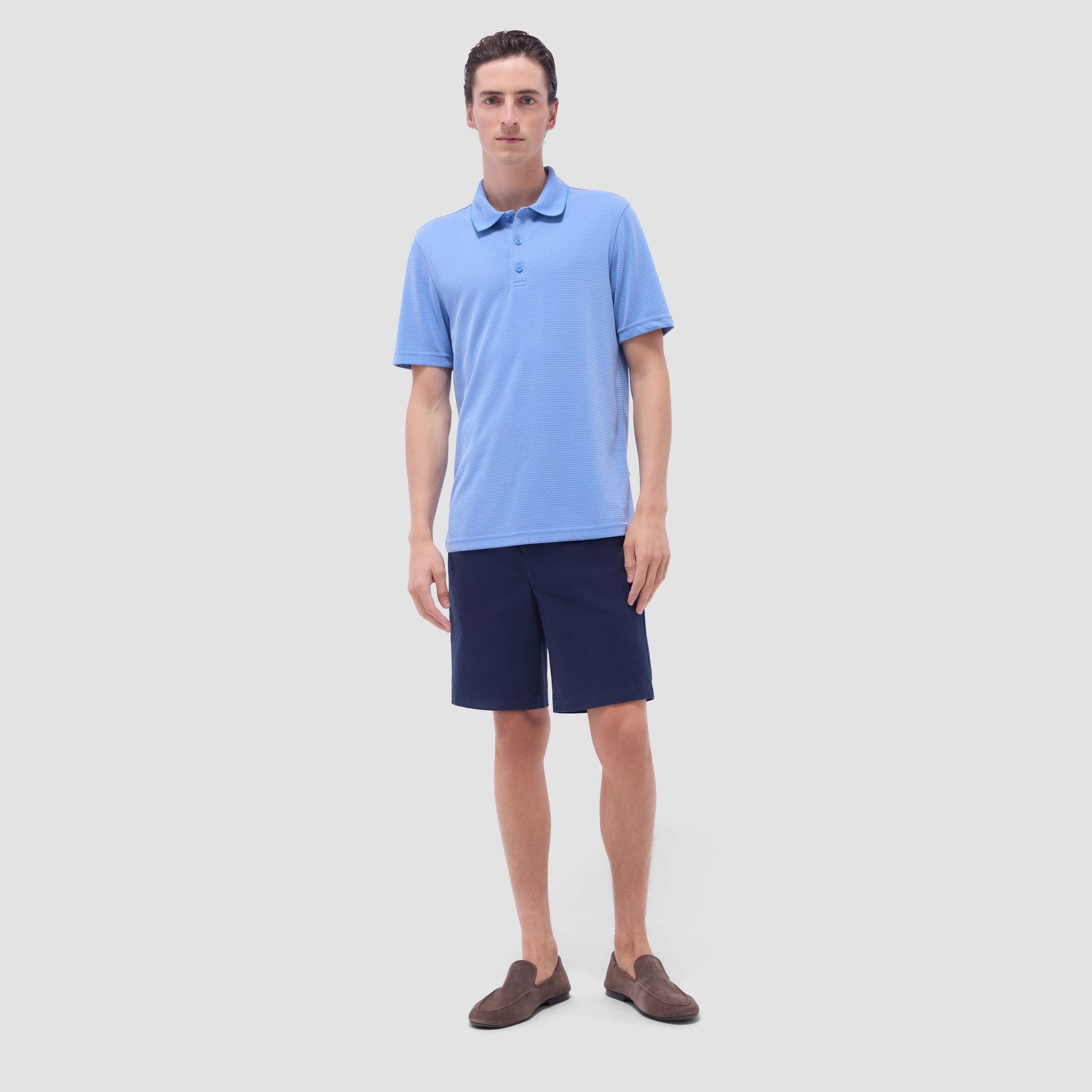 Bugatchi Oscar Ottoman Polo Shirt Classic Blue