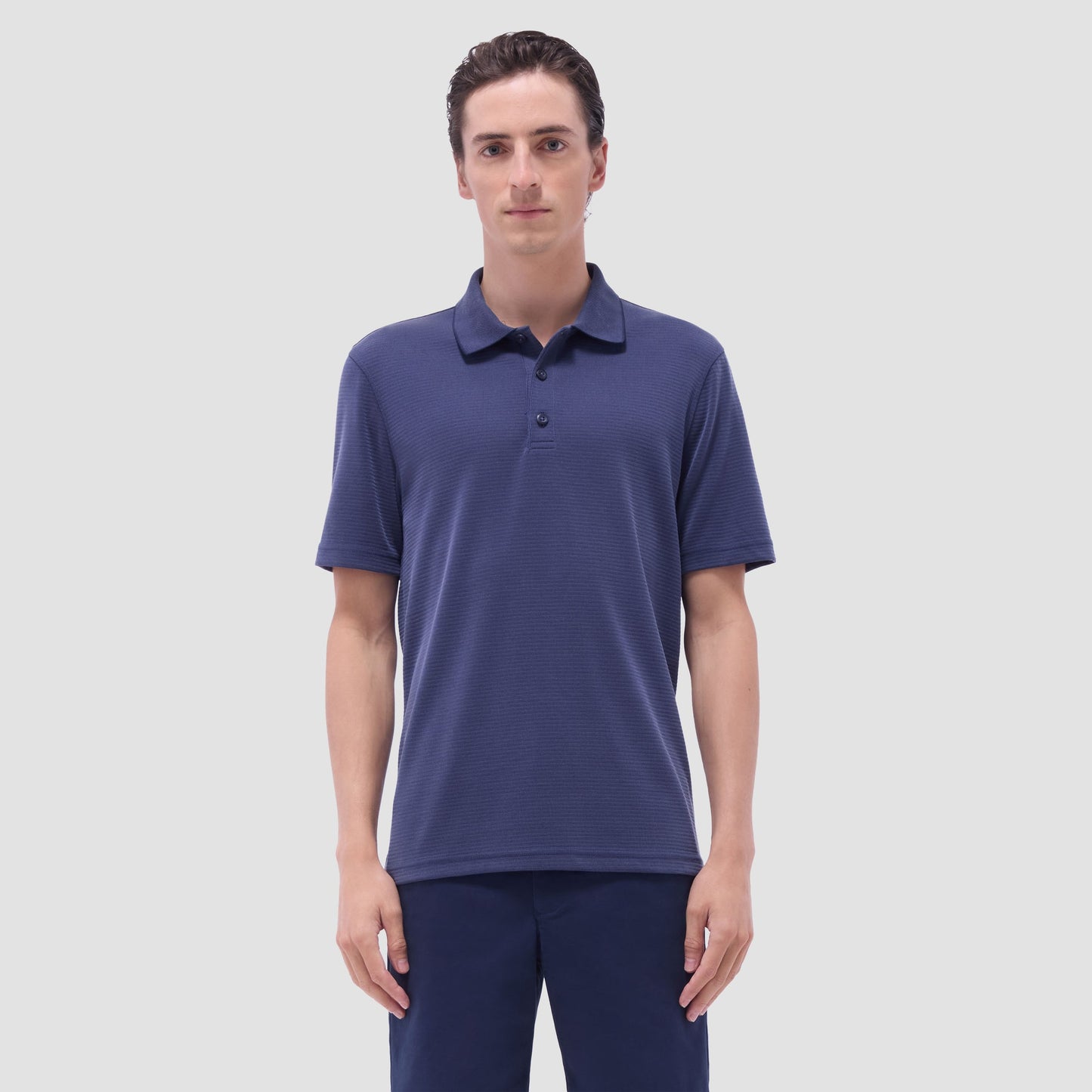 Bugatchi Oscar Ottoman Polo Shirt Navy