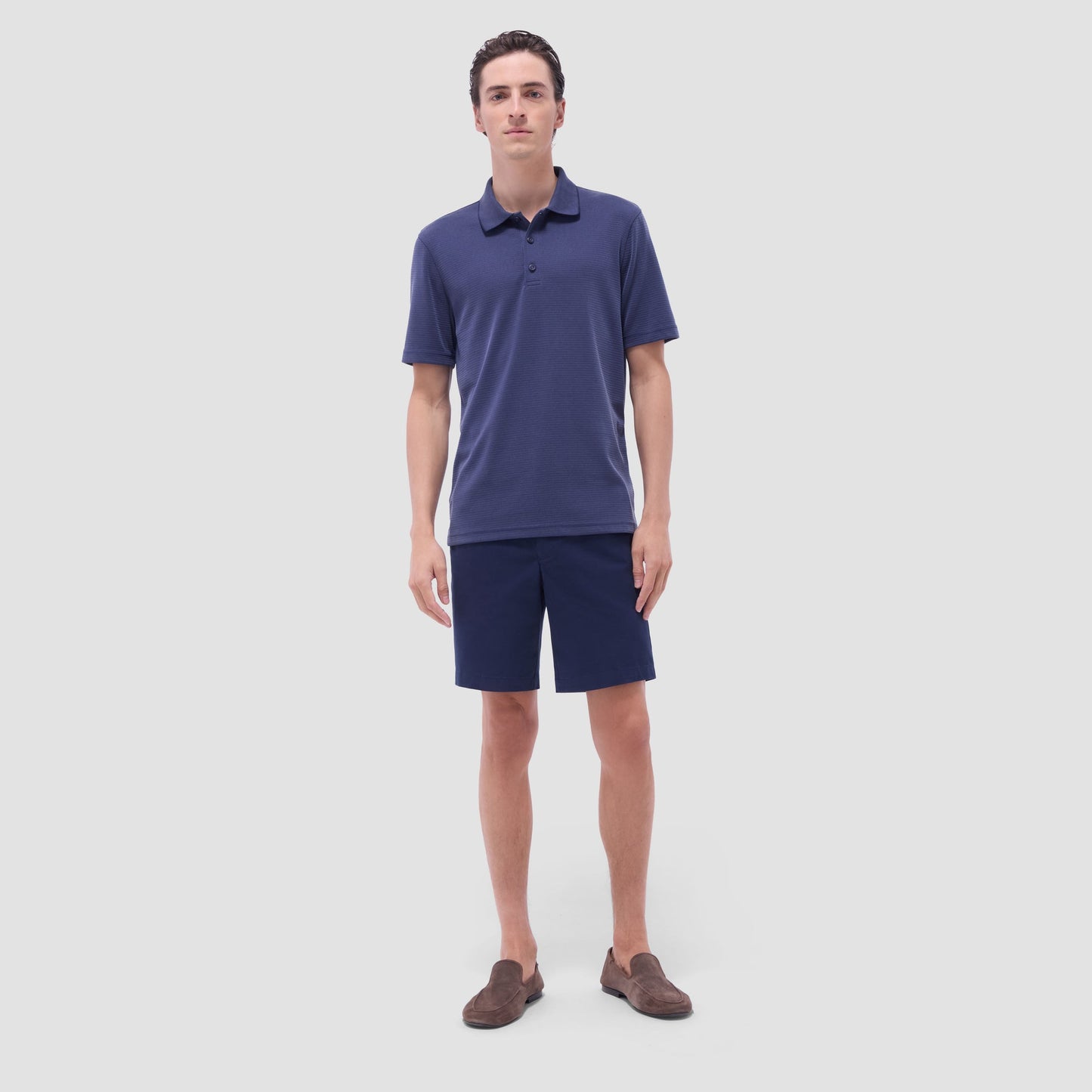 Bugatchi Oscar Ottoman Polo Shirt Navy