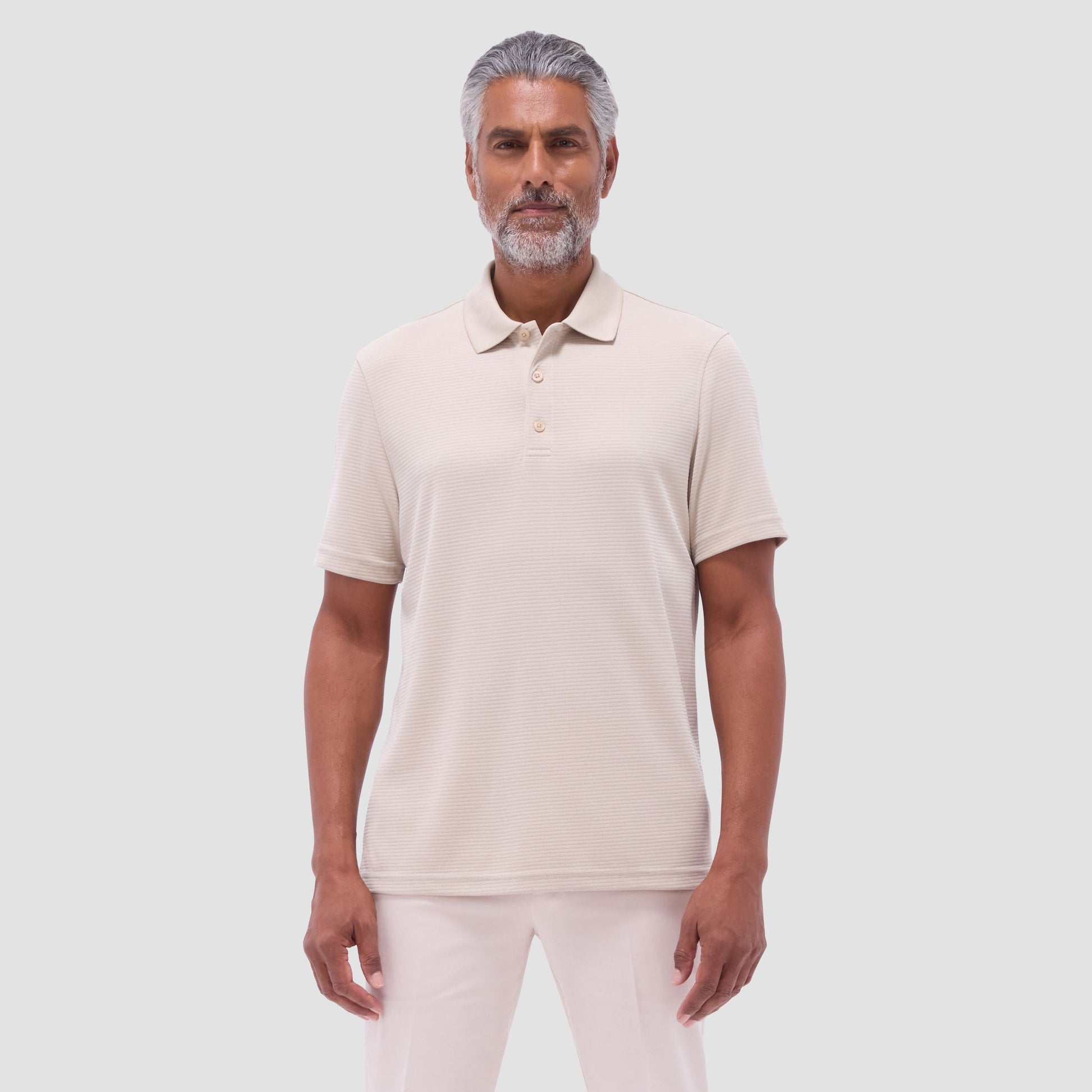 Bugatchi Oscar Ottoman Polo Shirt Sand