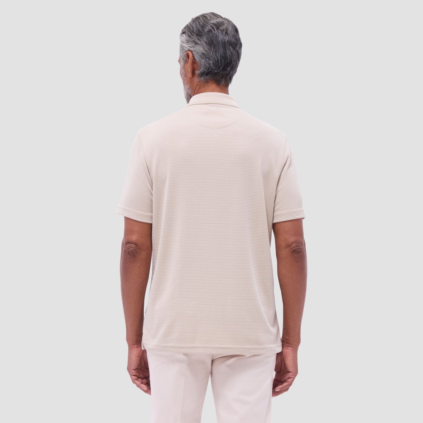 Bugatchi Oscar Ottoman Polo Shirt Sand