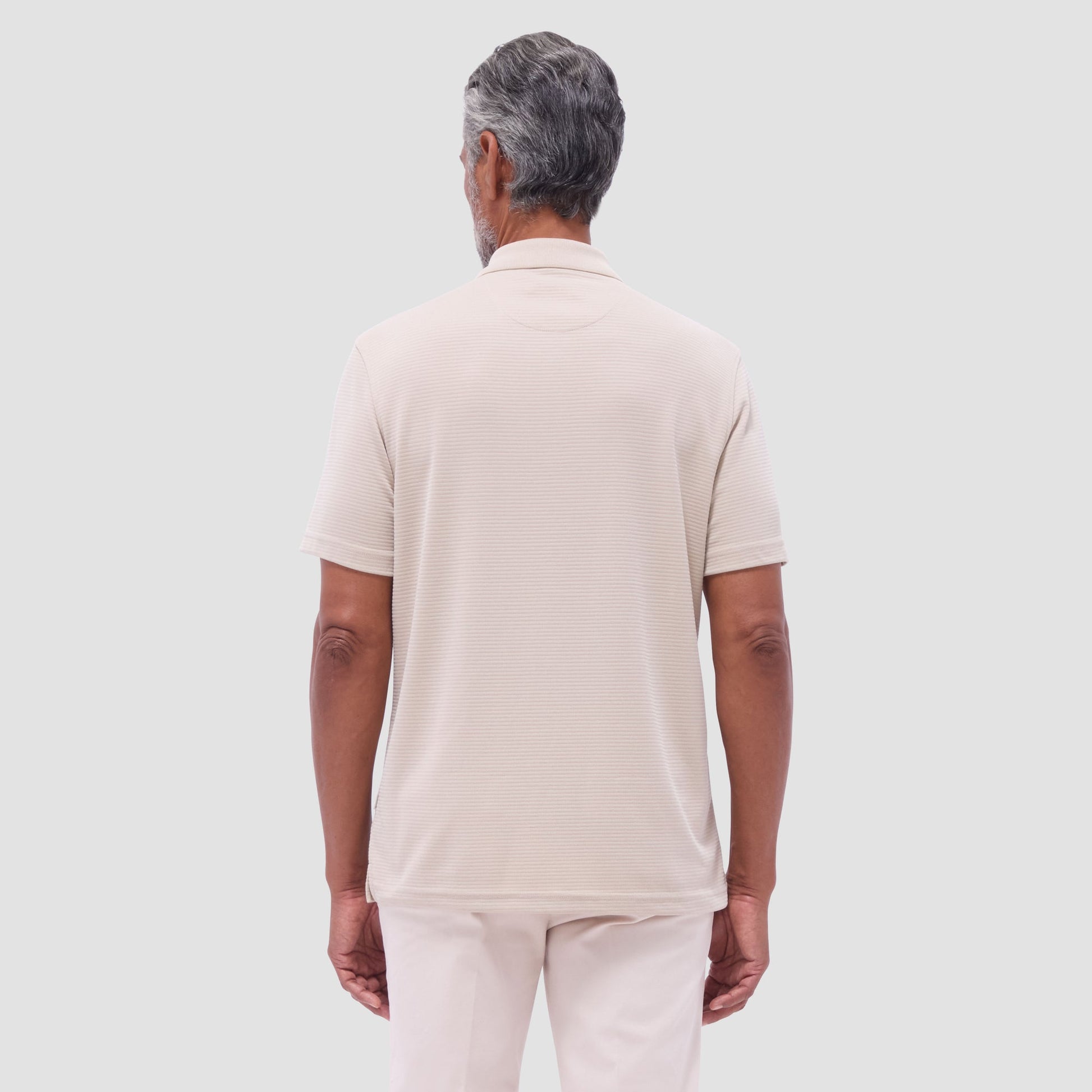 Bugatchi Oscar Ottoman Polo Shirt Sand