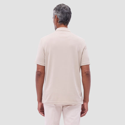 Bugatchi Oscar Ottoman Polo Shirt Sand