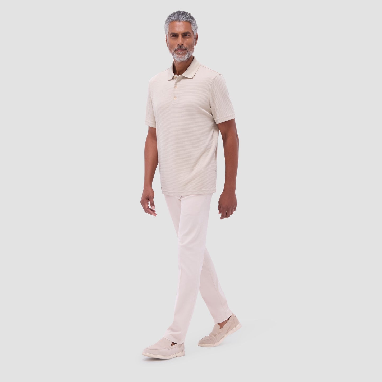 Bugatchi Oscar Ottoman Polo Shirt Sand