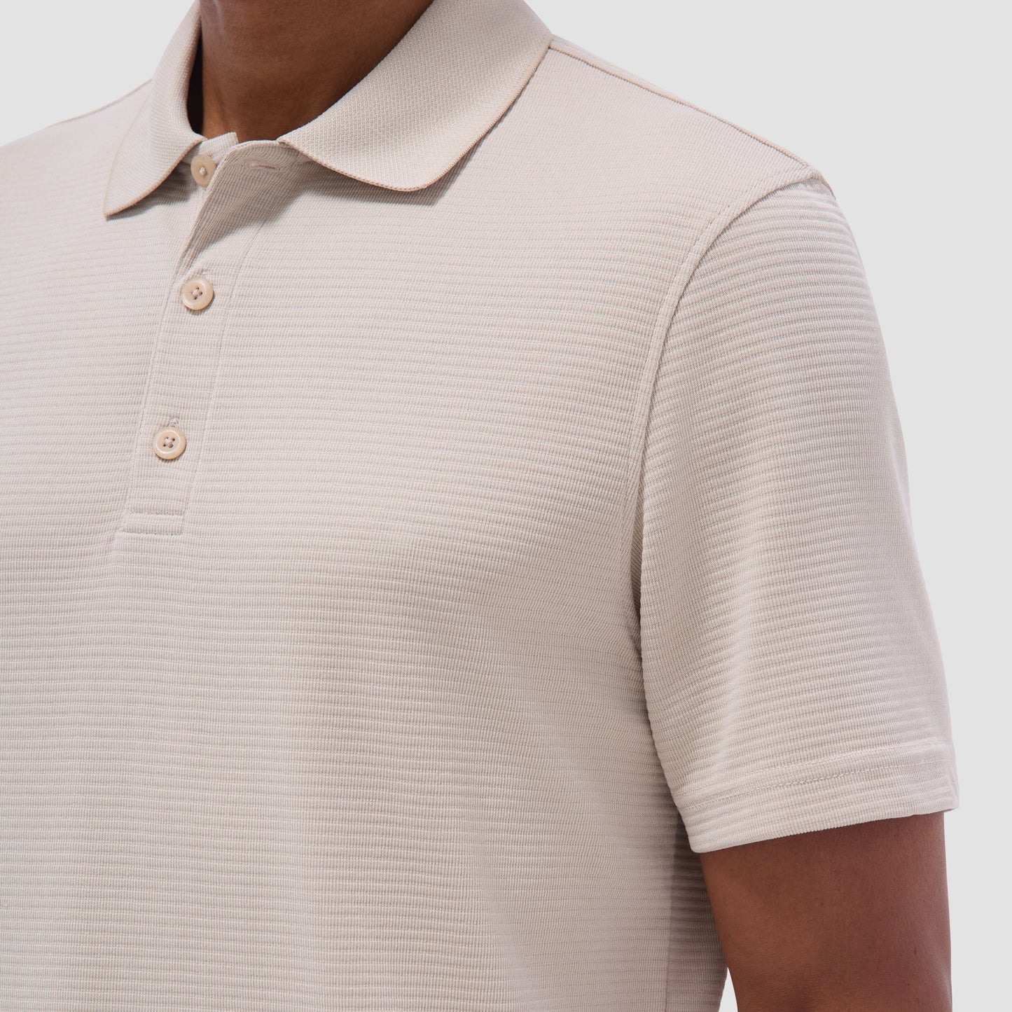 Bugatchi Oscar Ottoman Polo Shirt Sand