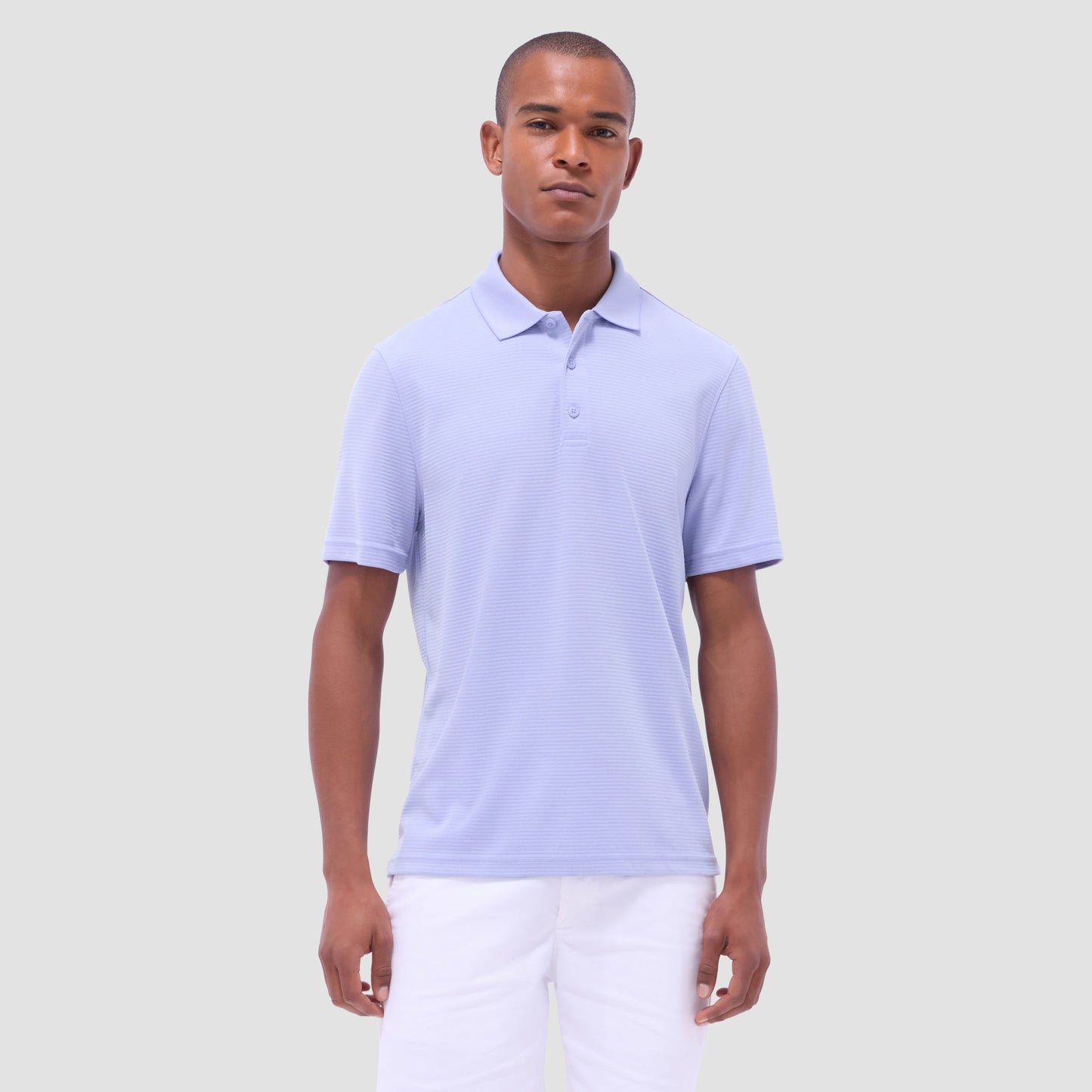 Bugatchi Oscar Ottoman Polo Shirt Sky