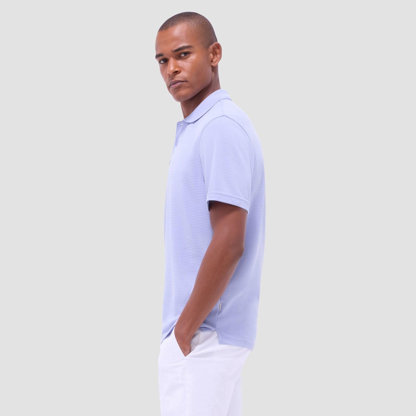 Bugatchi Oscar Ottoman Polo Shirt Sky