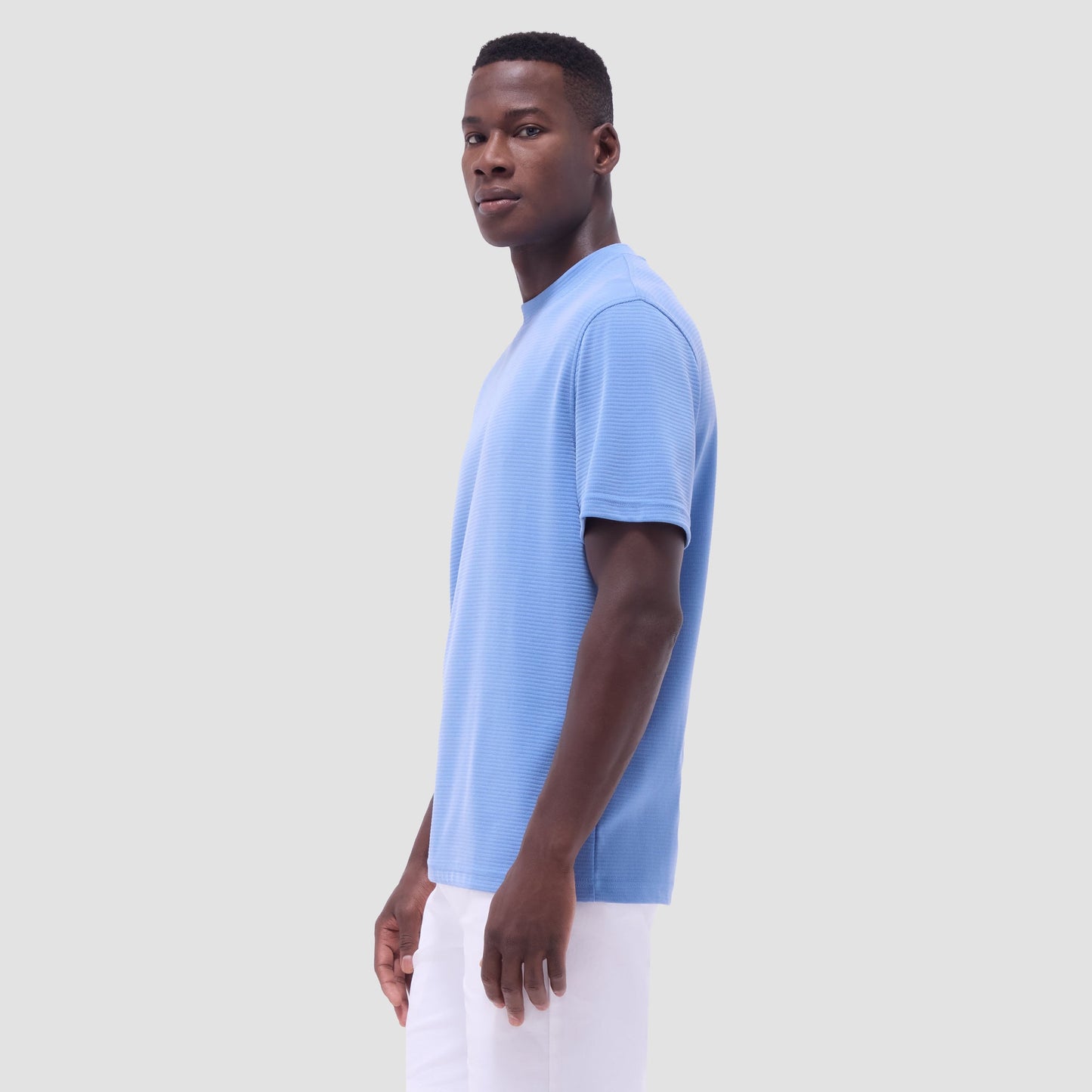 Bugatchi Orville Ottoman Crew Neck Classic Blue