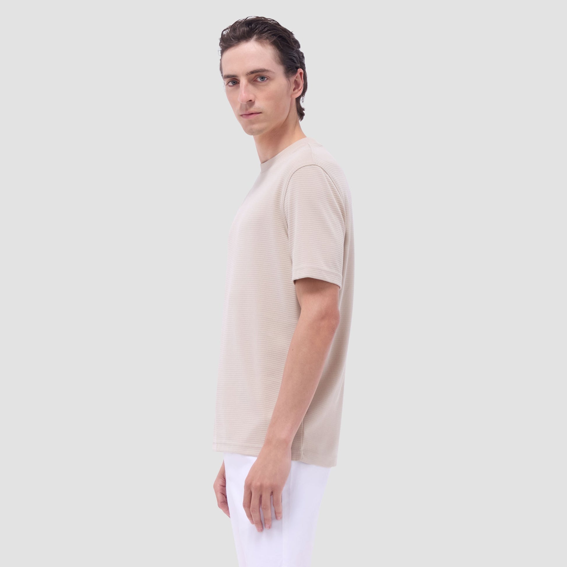 Bugatchi Orville Ottoman Crew Neck Sand