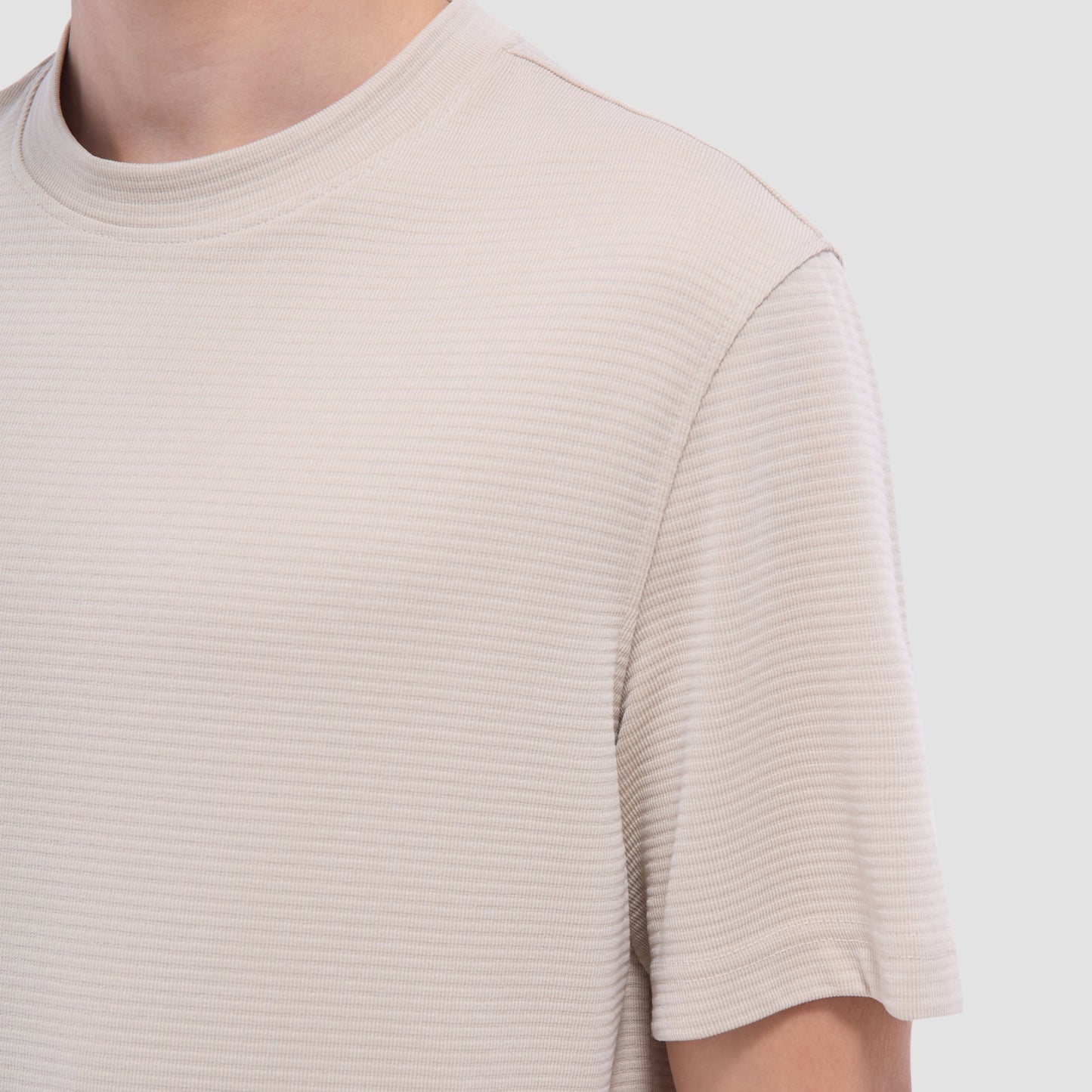 Bugatchi Orville Ottoman Crew Neck Sand