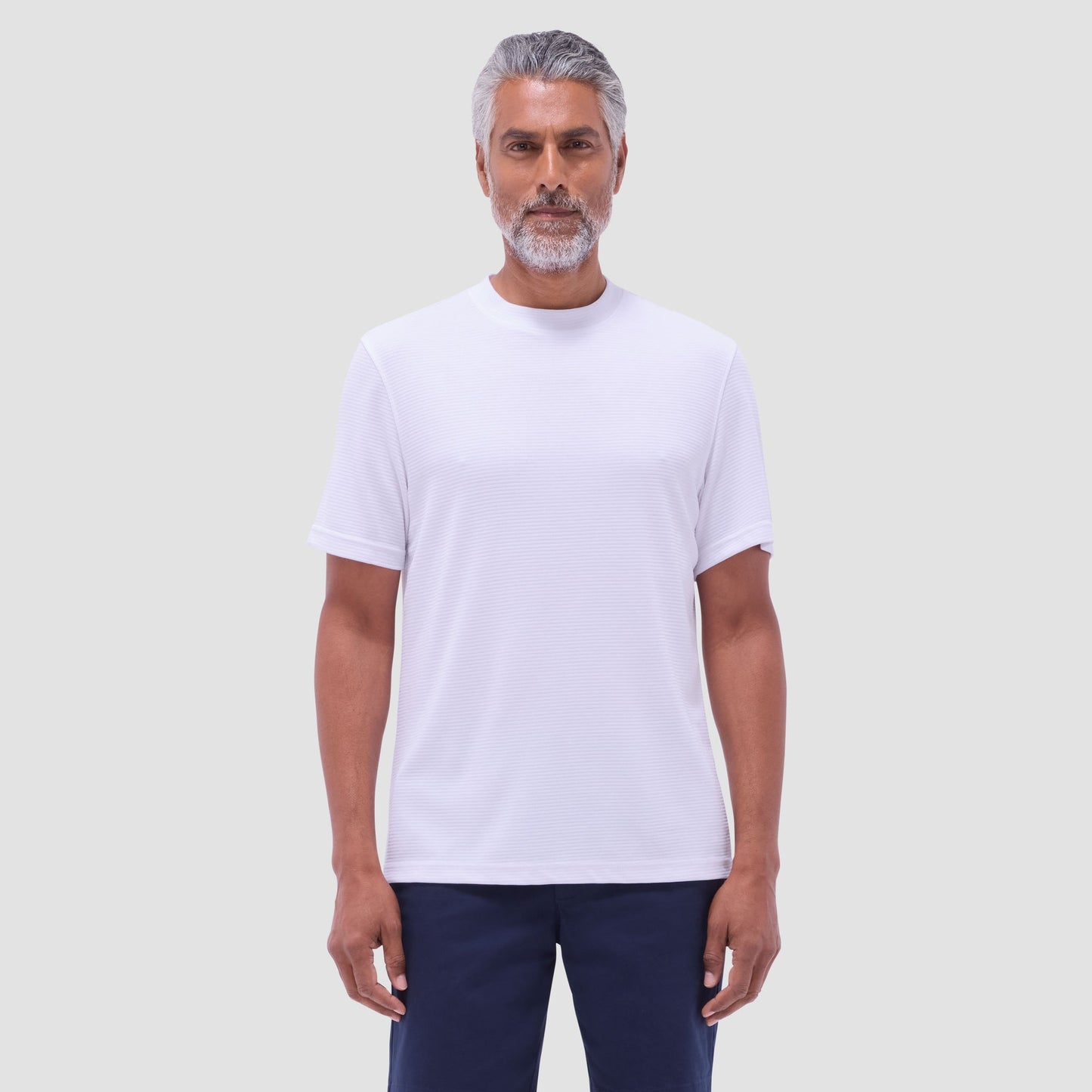 Bugatchi Orville Ottoman Crew Neck White