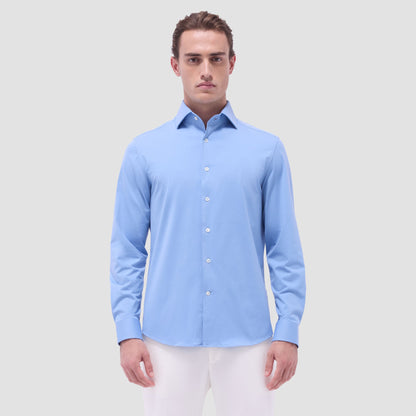 Bugatchi Devon Solid OoohCotton® Shirt Air Blue