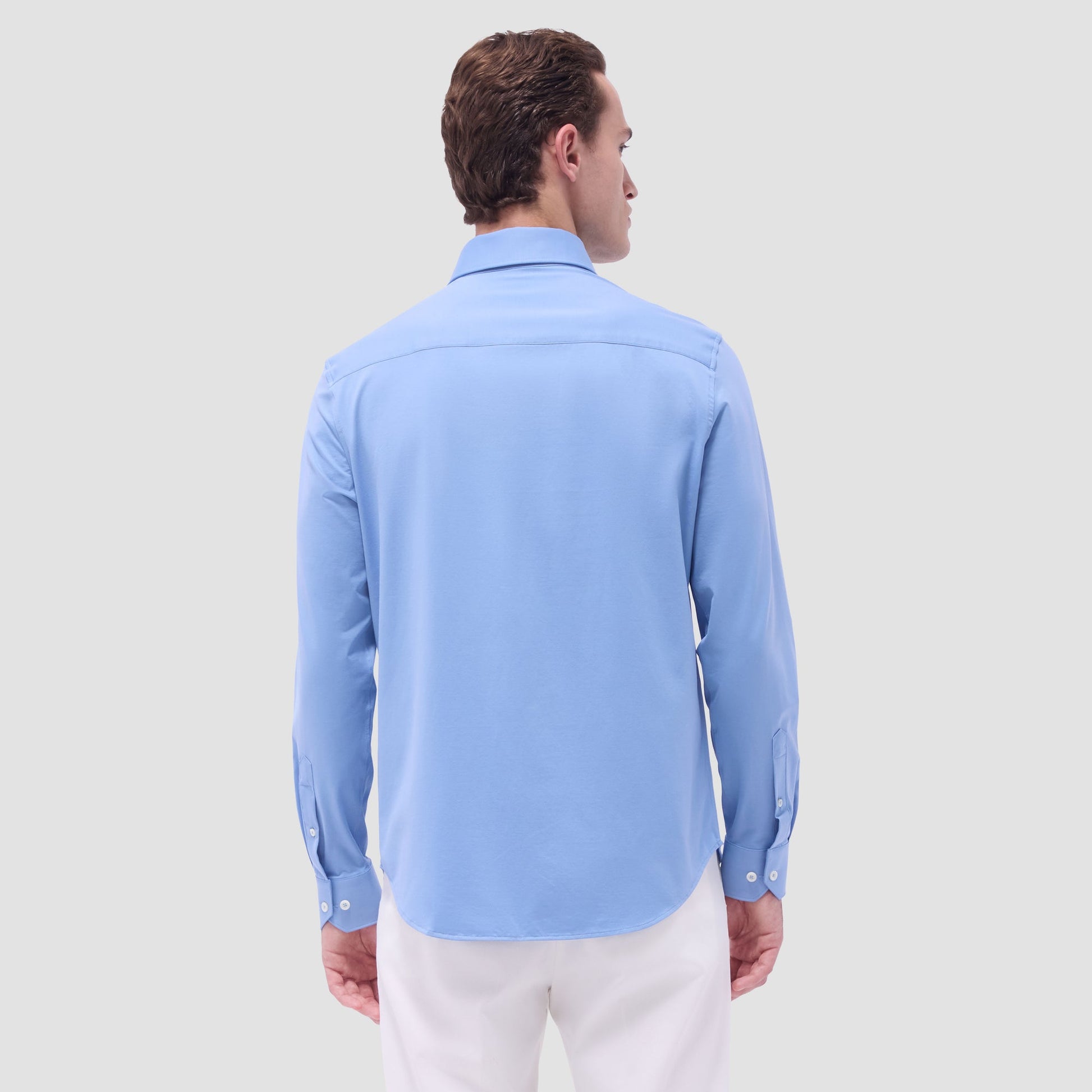 Bugatchi Devon Solid OoohCotton® Shirt Air Blue