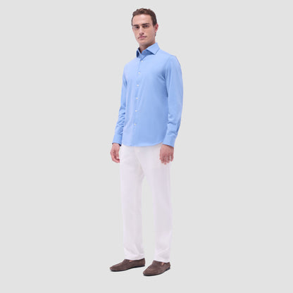 Bugatchi Devon Solid OoohCotton® Shirt Air Blue