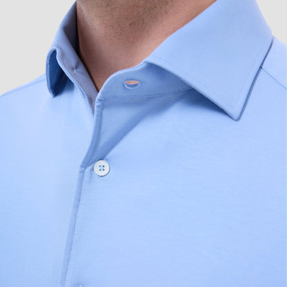 Bugatchi Devon Solid OoohCotton® Shirt Air Blue