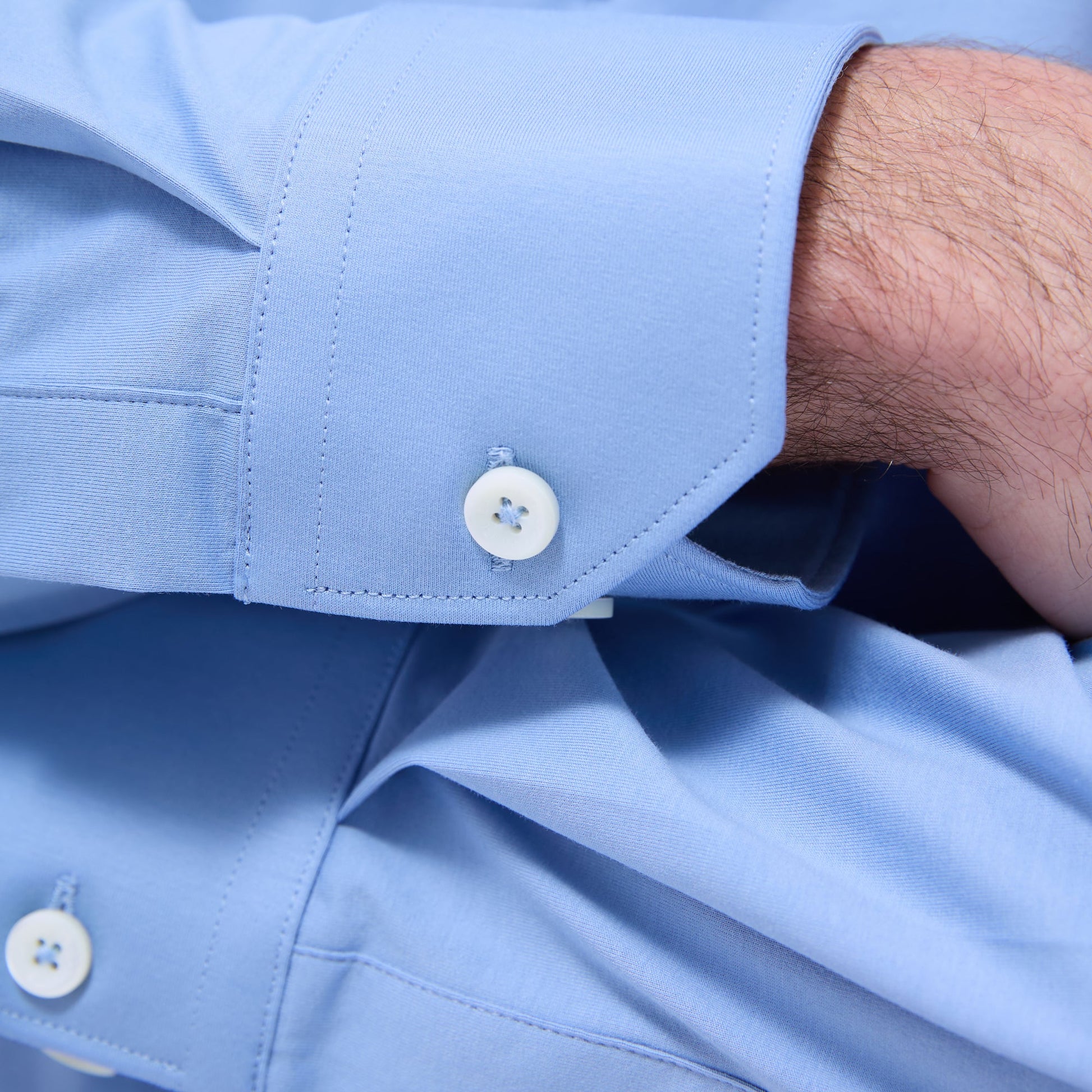 Bugatchi Devon Solid OoohCotton® Shirt Air Blue