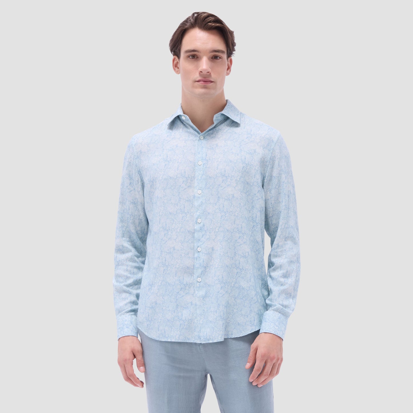 Bugatchi Axel Floral Shirt Seafoam